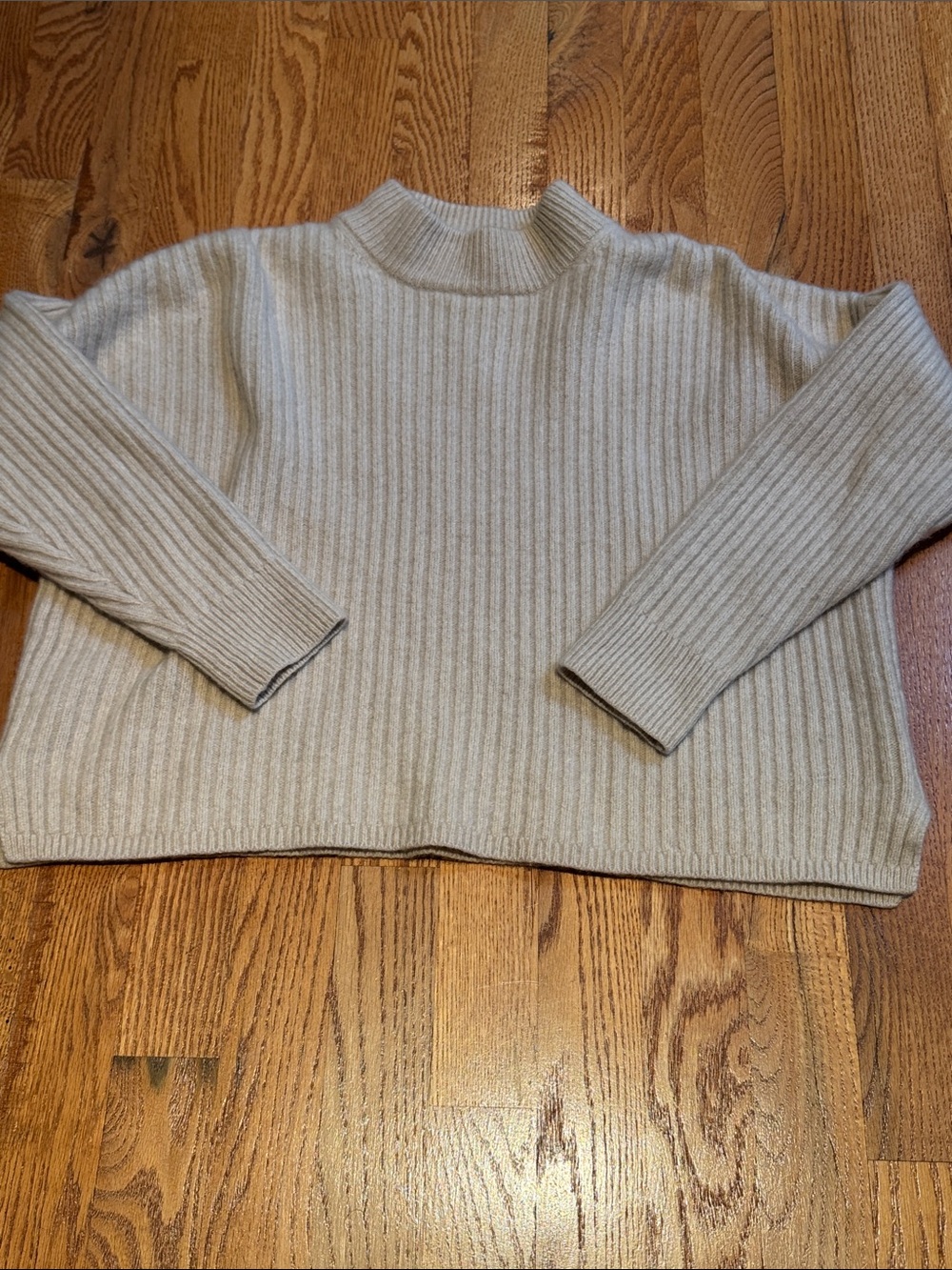 Madewell cashmere ribbed mock neck boxy sweater size M
